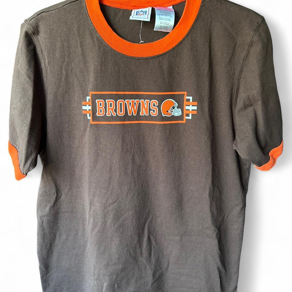 Kid’s Brown and orange NFL Cleveland Browns ringer t-shirt